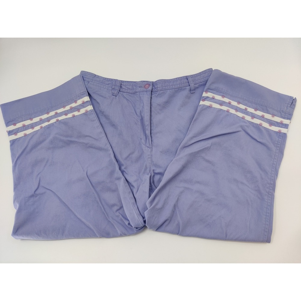 Christopher and Banks Womens Capri Pants Size 12 Purple‎ Polka Dot Cotton
